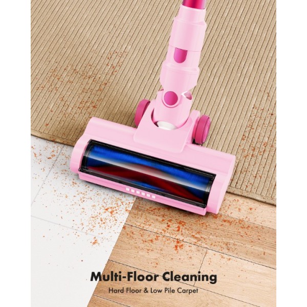 Trucozie 8-in-1 Lightweight Stick Vacuum with 45mins Runtime (Pink)