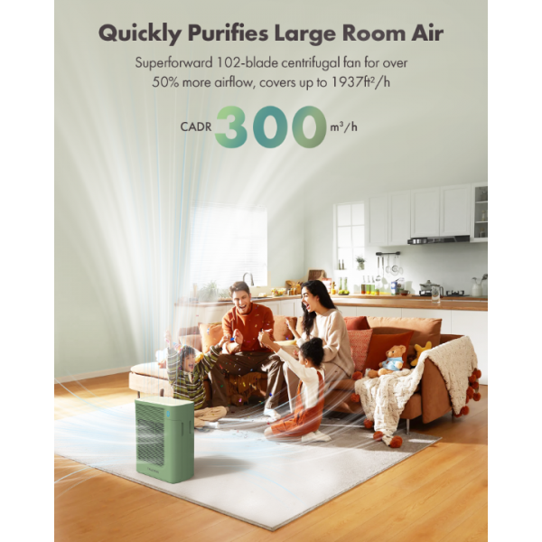 Air Purifier for Home Large Room Bedroom Up to 1937 Ft2 in 1 Hr (Green)