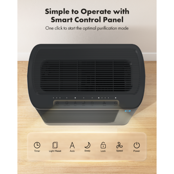 Air Purifier for Home Large Room Bedroom Up to 1937 Ft2 in 1 Hr (Black)