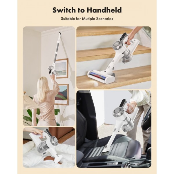 Trucozie 8-in-1 Lightweight Stick Vacuum with 45mins Runtime (White)