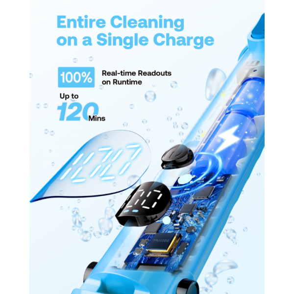 Trucozie Electric Spin Scrubber, Shower Scrubber Cordless with 6 Replacement Head(Blue)