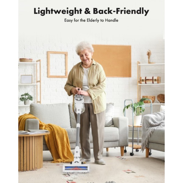 Trucozie 8-in-1 Lightweight Stick Vacuum with 45mins Runtime (White)