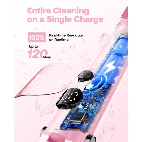 Trucozie Electric Spin Scrubber, Shower Scrubber Cordless with 6 Replacement Head(Pink)