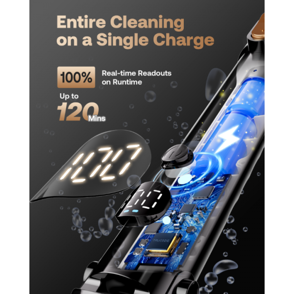 Trucozie Electric Spin Scrubber, Shower Scrubber Cordless with 6 Replacement Head(Black)