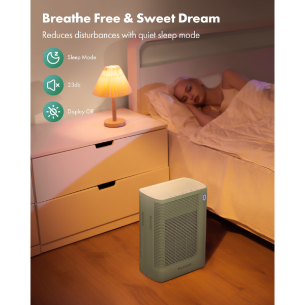 Air Purifier for Home Large Room Bedroom Up to 1937 Ft2 in 1 Hr (Green)