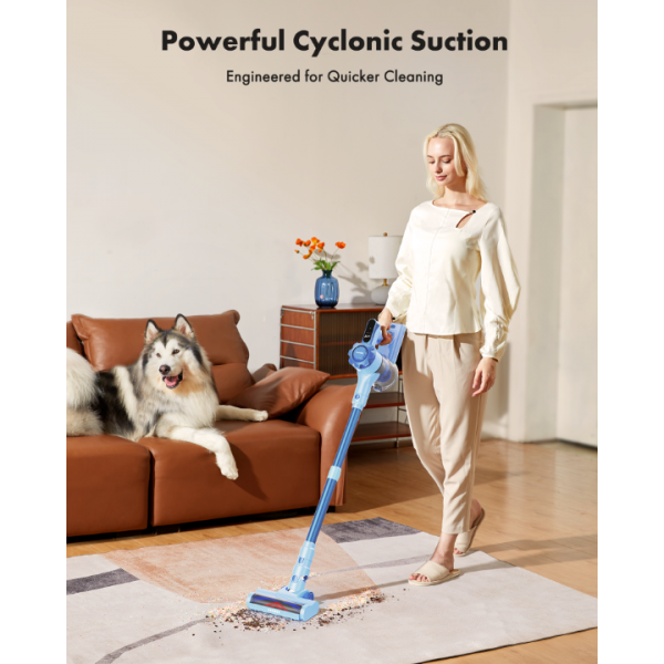 Trucozie 8-in-1 Lightweight Stick Vacuum with 45mins Runtime (Blue)