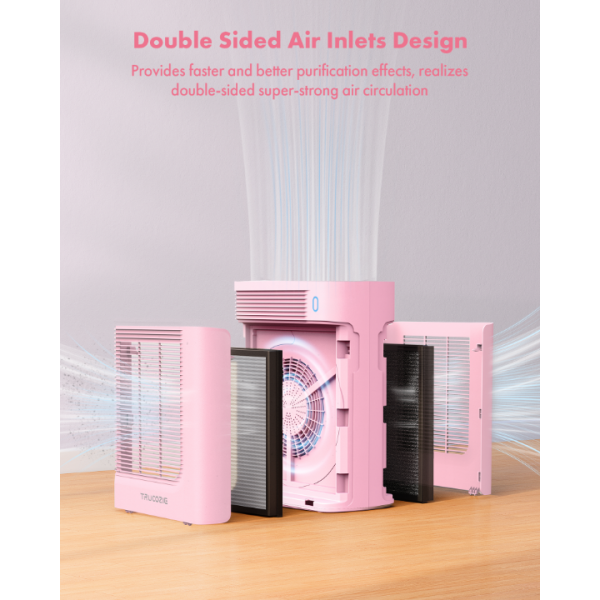 Air Purifier for Home Large Room Bedroom Up to 1937 Ft2 in 1 Hr (Pink)