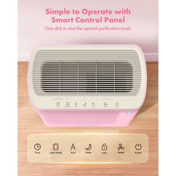 Air Purifier for Home Large Room Bedroom Up to 1937 Ft2 in 1 Hr (Pink)