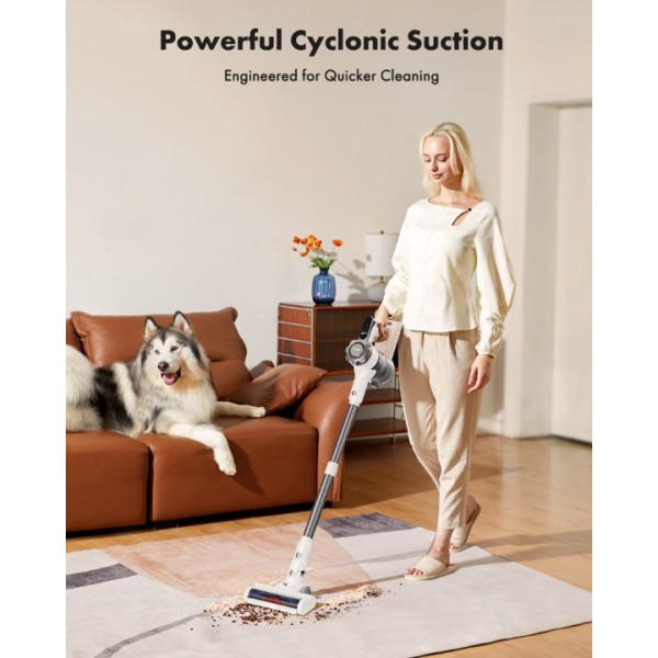 Trucozie 8-in-1 Lightweight Stick Vacuum with 45mins Runtime (White)