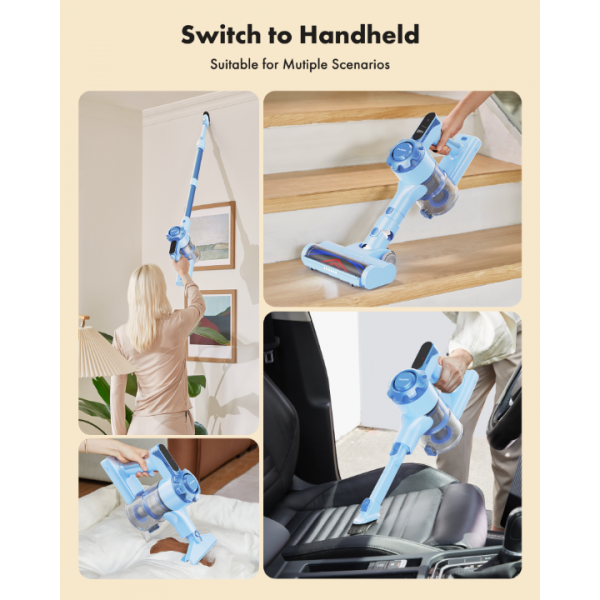 Trucozie 8-in-1 Lightweight Stick Vacuum with 45mins Runtime (Blue)